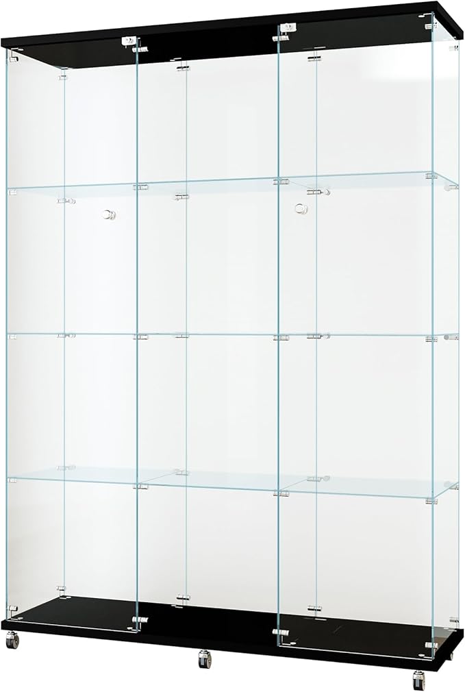 Yoluckea 4 Shelves Glass Display Cabinet Extra Large, Floor Standing Clear - Image 8