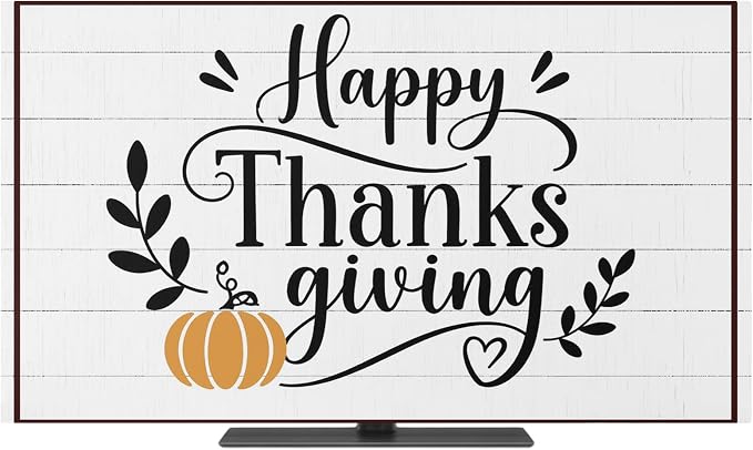 Happy Thanksgiving Words Indoor TV Cover, Elastic TV Screen Protector Farm - Image 2