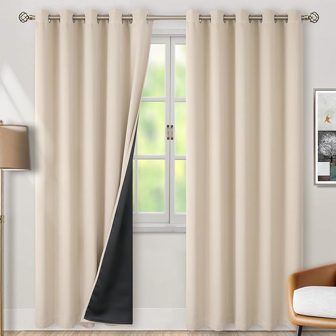 BGment Thermal Insulated 100% Blackout Curtains 84 Inch Length 2 Panels by BGment
