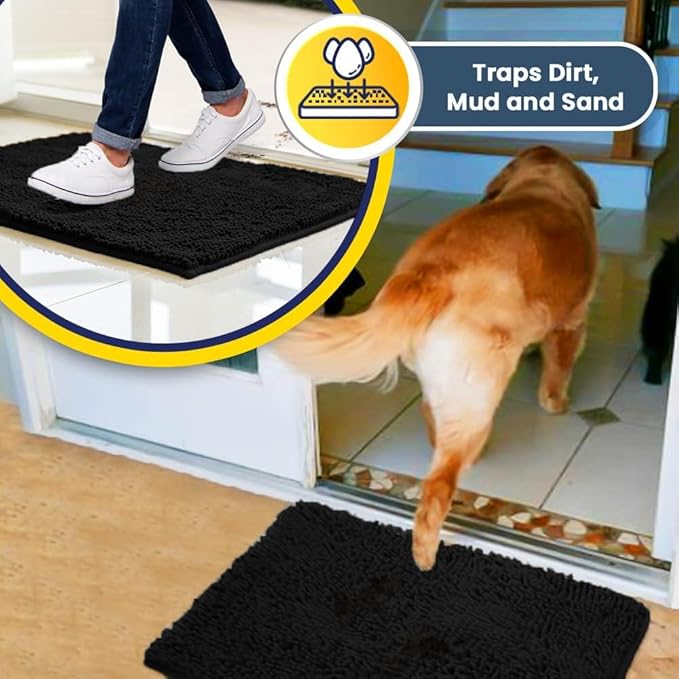 Muddy Mat® Pack of 3 Highly Absorbent Microfiber Dog Door Mat and Pet Rug - Image 3