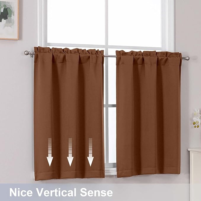 Chyhomenyc Sun Baked Short Blackout Curtains 24 Inch Length, Small Kitchen - Image 6