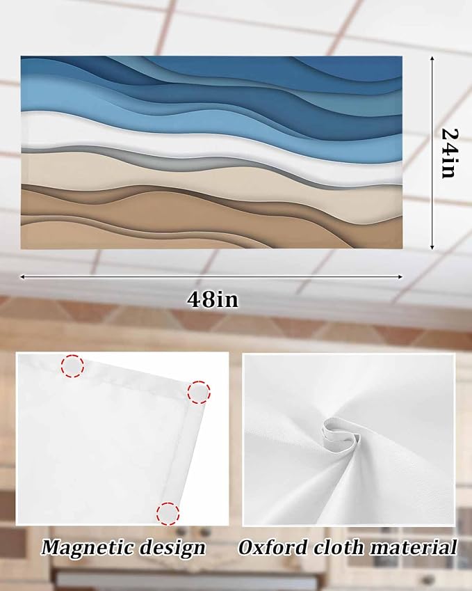 Yukro 1 Pack Blue Ombre Fluorescent Light Covers Blue Brown White Gradient - Image 6