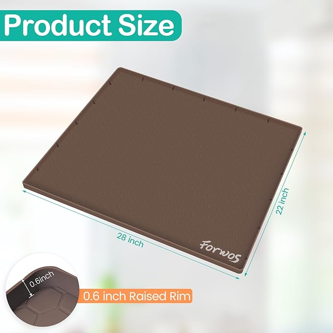 Waterproof Under Sink Mat 28" x 22", Silicone Cabinet Liner, Rubber Protector - Image 2