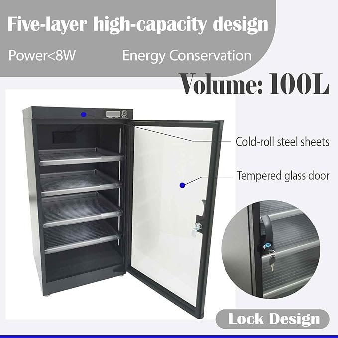 100L Electronic Camera Storage Dry Cabinet, 5 Layers Camera Digital - Image 6