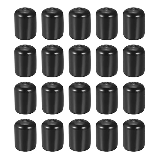 DMiotech 20 Pack 3/4" ID Black Screw Thread Protectors Rubber End Caps Bolt by DMiotech