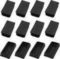 METALLIXITY Rectangle End Caps 12Pcs, Plastic Rectangle Tube Inserts Threaded by METALLIXITY