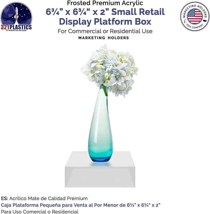 Marketing Holders Acrylic Display Box Countertop Showcase Bin 6.75" x 6.75" x - Image 5
