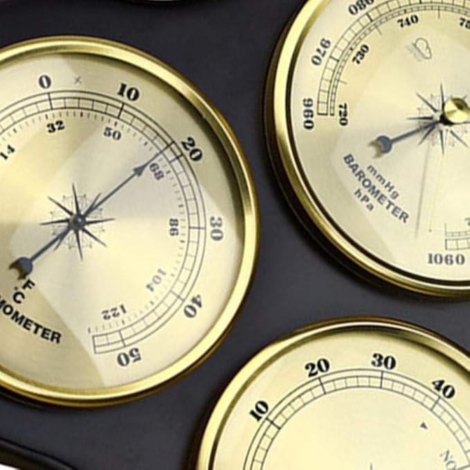 3-Piece Triangular Hygrometer Pressure Gauge Thermometer Barometer - Image 2
