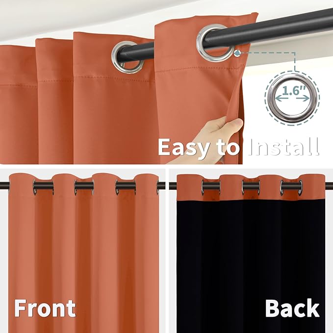 BGment Thermal Insulated 100% Blackout Curtains 90 Inch Length 2 Panels - Image 6