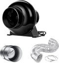 iPower 4 Inch 195 CFM Inline Duct Ventilation Exhaust Fan, 8 Feet Ducting and by iPower
