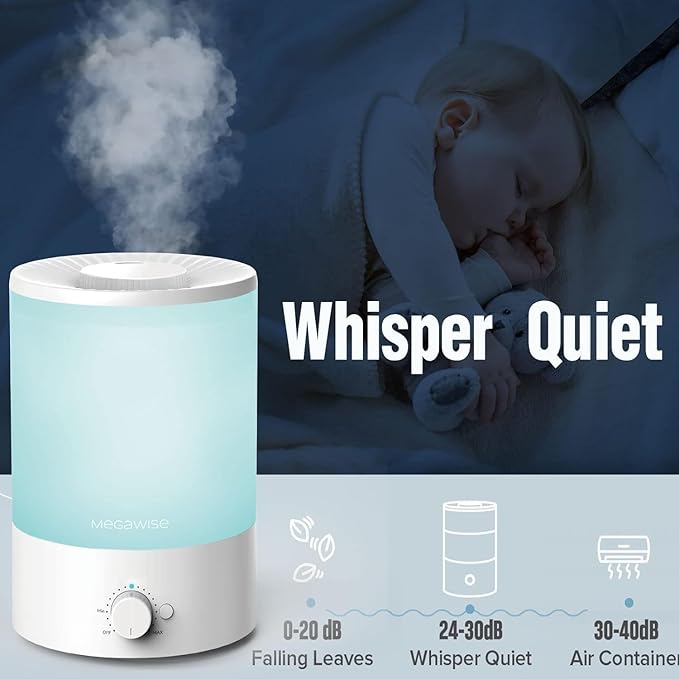 MEGAWISE 3.5L Cool Mist Humidifier – Ultra-Quiet Ultrasonic Vaporizer - Image 6