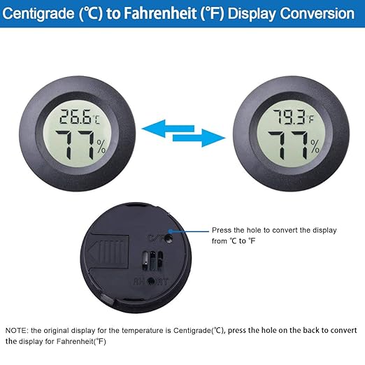 3pcs Mini Hygrometer Thermometer Indoor Outdoor Round Humidity Meter Fahrenheit - Image 3