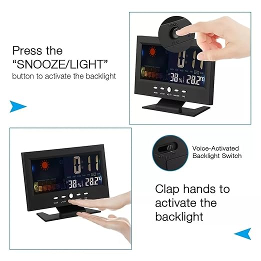 ikaufen Weather Station Wireless Indoor Thermometer Temperature Desk Digital - Image 5