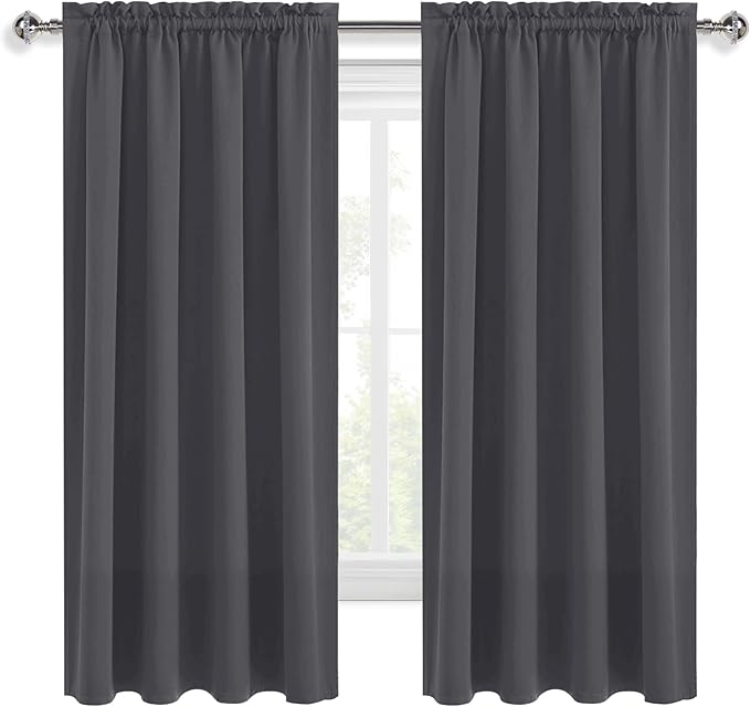 DWCN Bedroom Curtains Blackout Drapery Panels 54 Inch Length 2 Panels Set - Image 9