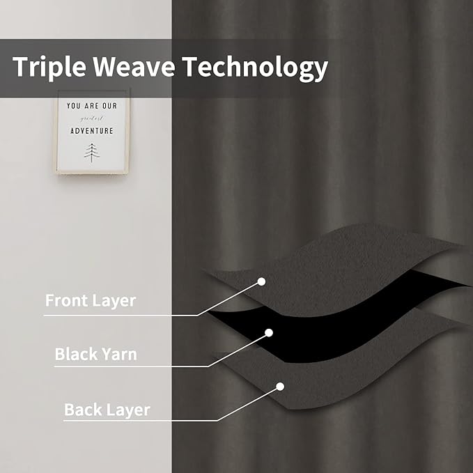 Easy-Going Blackout Curtains for Bedroom, Solid Thermal Insulated Grommet and - Image 3