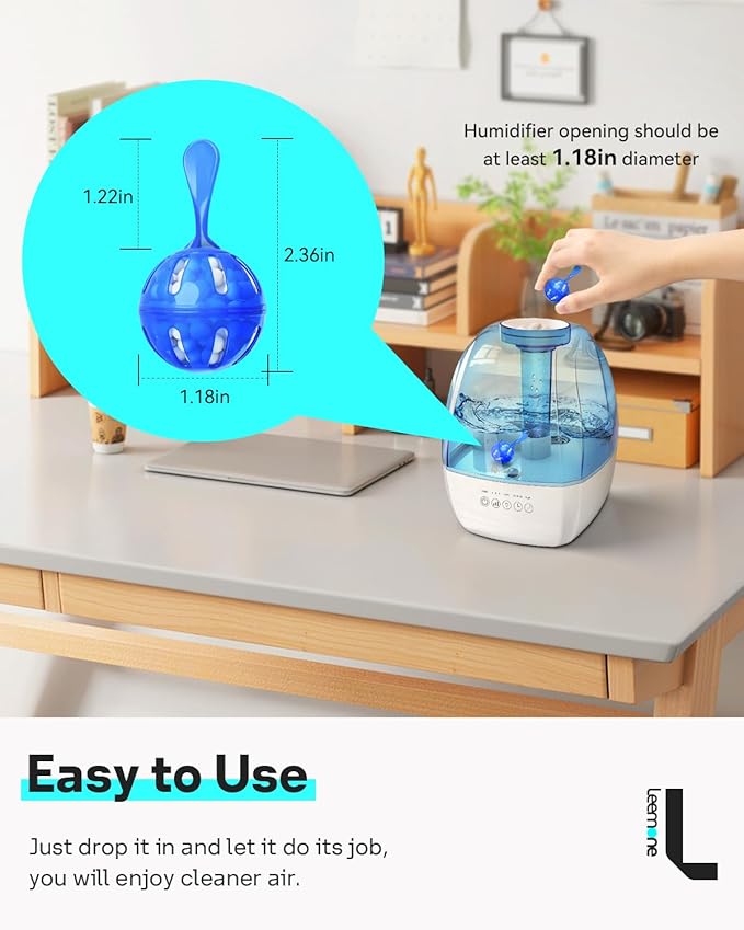 Leemone Humidifier Cleaner 12 Pack, Demineralization Cleaning Ball, Works in - Image 2