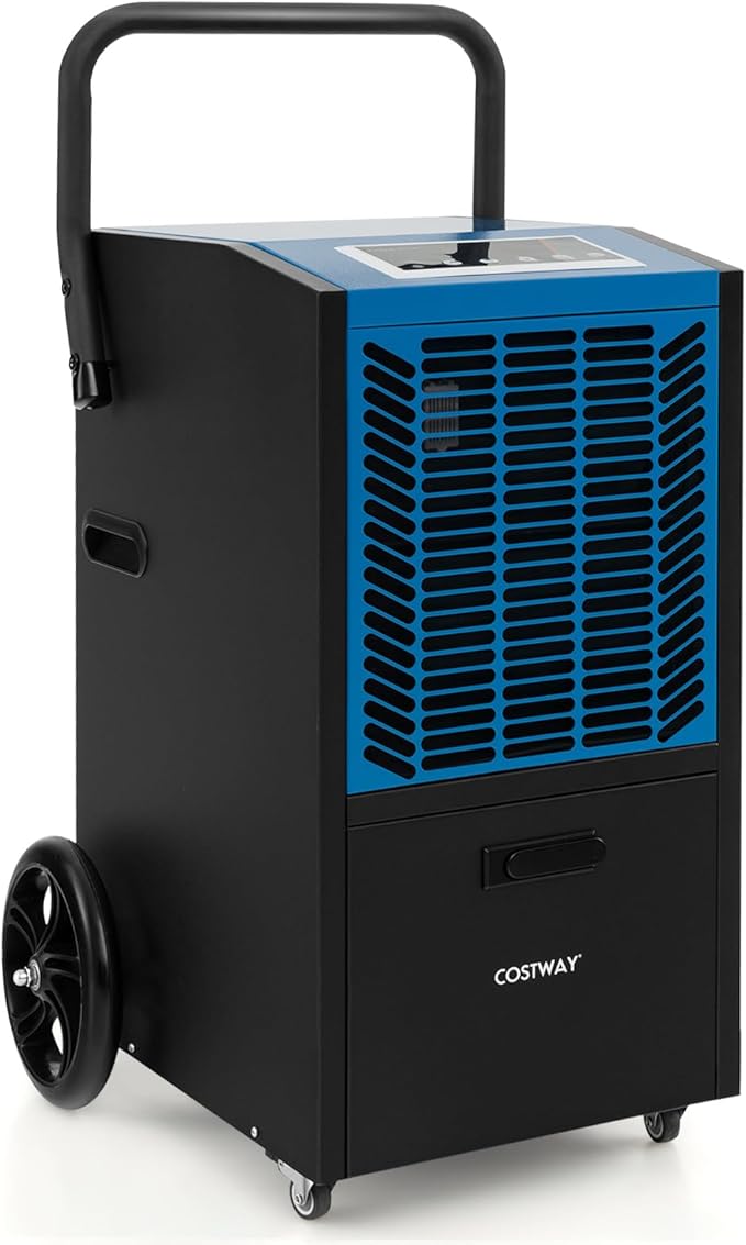 COSTWAY 163 Pints Commercial Dehumidifier, 4500 Sq.Ft Crawl Space Dehumidifier by COSTWAY