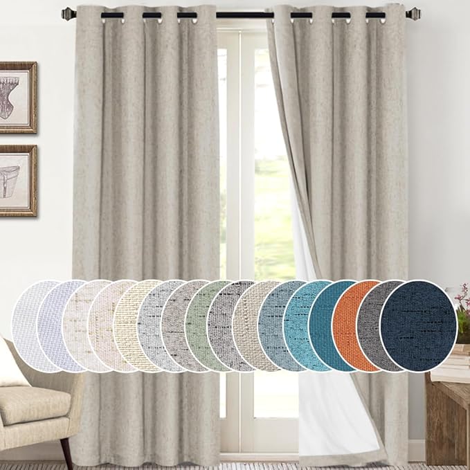 PrinceDeco Blackout Curtains 108 Inches Long 2 Panels Set by PrinceDeco