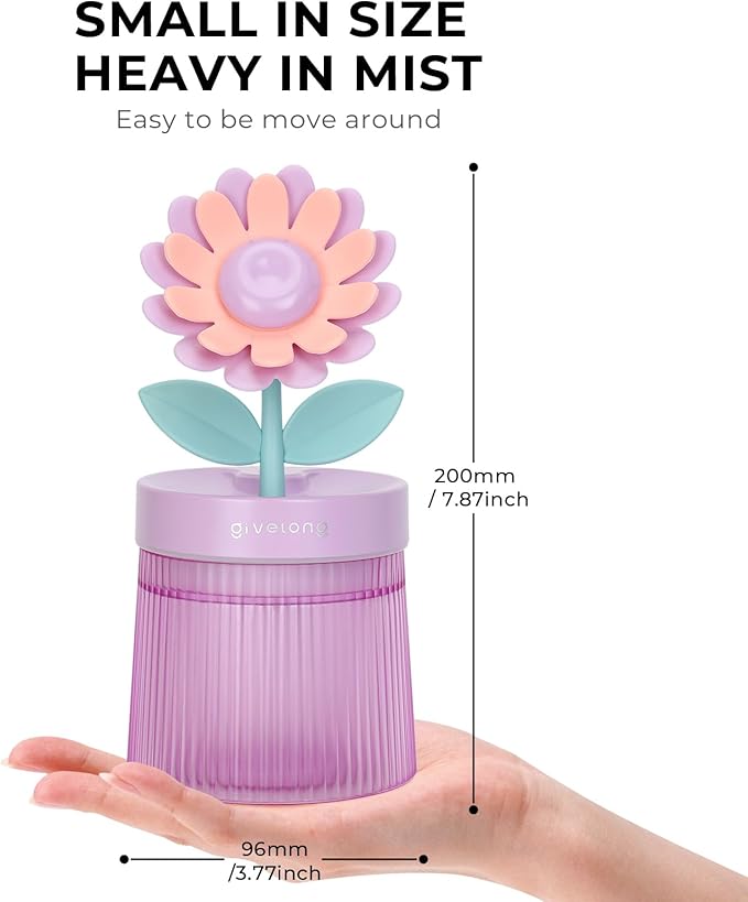 Sunflower Small Humidifier for Plant, Cool Mist Mini Humidifiers for Bedroom - Image 4