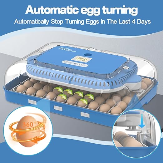 HOWOOlUA 70 Egg Incubator for Hatching Eggs withAuto Turn, Temp & Humidity - Image 4
