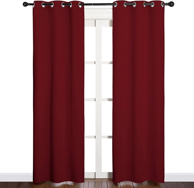 NICETOWN Christmas Burgundy Bedroom Curtains Blackout Draperies, Christmas - Image 2