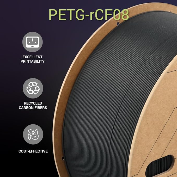 Polymaker Fiberon PETG-RCF Filament Black 1.75mm 3kg, Recycled Carbon Fiber - Image 7