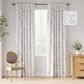 jinchan 95% Blackout Floral Curtains 84 Inches Long, Printed Flower Taupe by JINCHAN