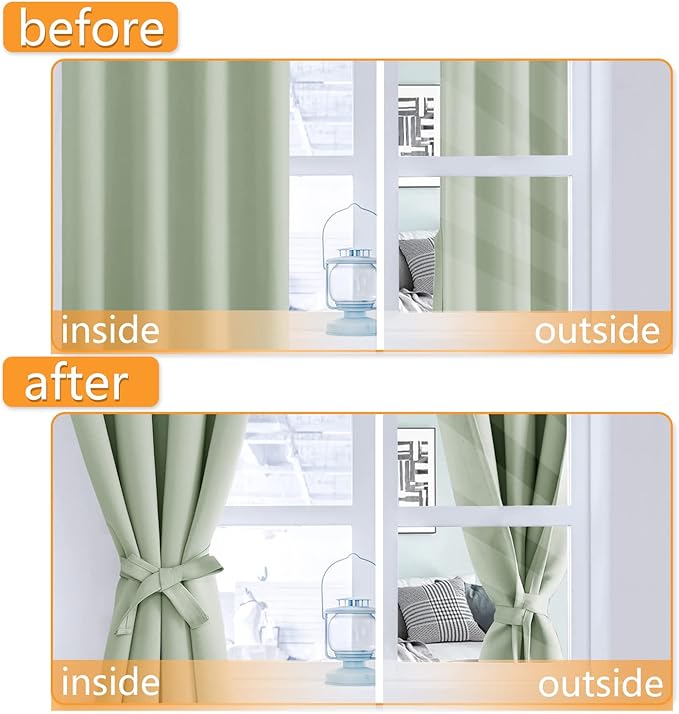 Hiasan Blackout Curtains for Bedroom, 42 x 84 Inches Long - Image 5