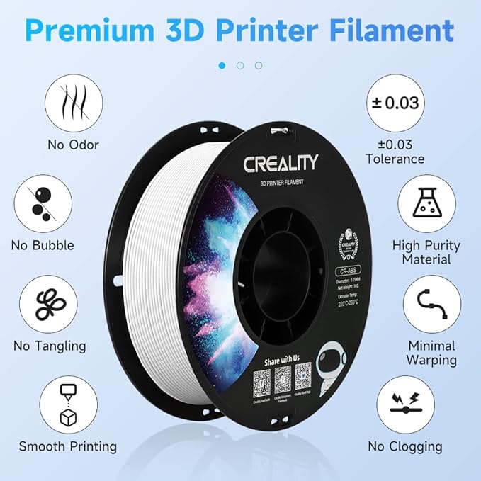 Creality ABS Filament 1.75mm, 3D Printer Filament, No-Tangling, Strong Bonding - Image 2