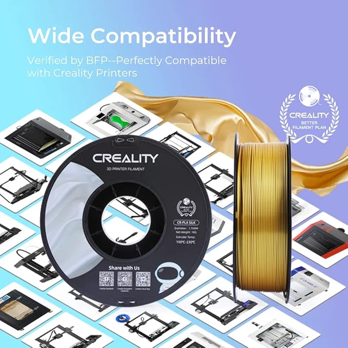 Creality PLA Silk Filament 1.75mm, 3D Printer Filament, Smooth Silk Texture - Image 6