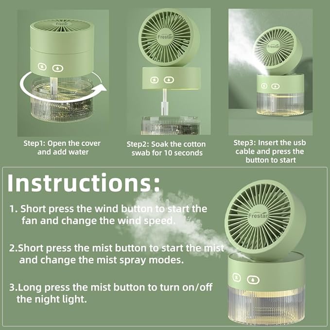 Personal Cooling Fan and Small Air Humidifier 350ml - Image 5