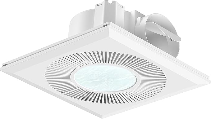 Bathroom Exhaust Fan with Light 11.8IN 165 CFM 1.2 Sones Shower Bathroom Vent by FWASTT