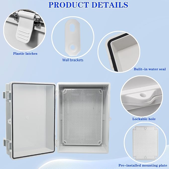 Waterproof Electrical Box with Mounting Plate 390x290x160mm, IP67 Junction Box - Image 3