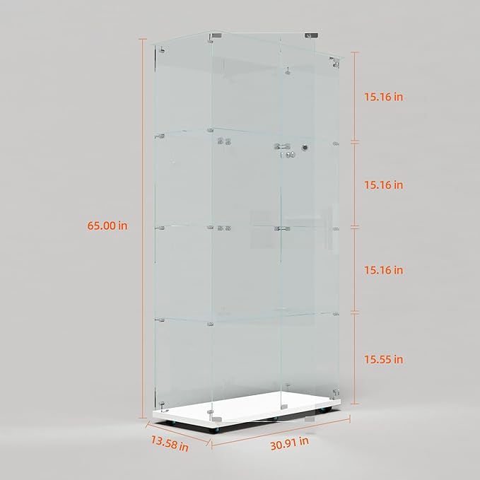 Yoluckea 4 Tiers Glass Display Cabinet - Image 2