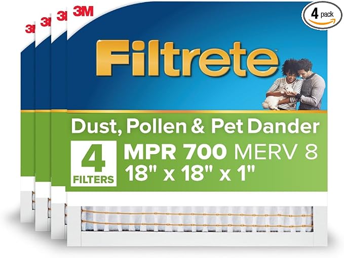 Filtrete 18x18x1 AC Furnace Air Filter, MPR 700, MERV 8, Tough on Pollen by Unknown