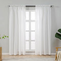 L.Z.E White Privacy Curtains 96 Inches Long 2 Panels Set, Light Filtering by LZE