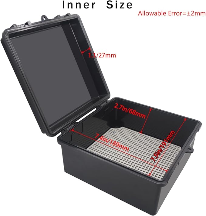 Junction Box, Hinged Black Cover IP67 Waterproof ABS Project Box - Image 3