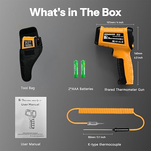 Infrared Thermometer Temperature Gun, 50:1 Dual-Mode Temp Gun -58°F to 1796°F - Image 7