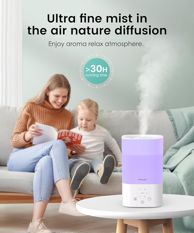 Humidifiers for Bedroom Home, 3.5L Top Fill Air Cool Mist Humidifiers for Baby - Image 4