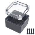 Junction Box, IP67 Waterproof ABS Black Project Box Clear Cover by Otdorpatio