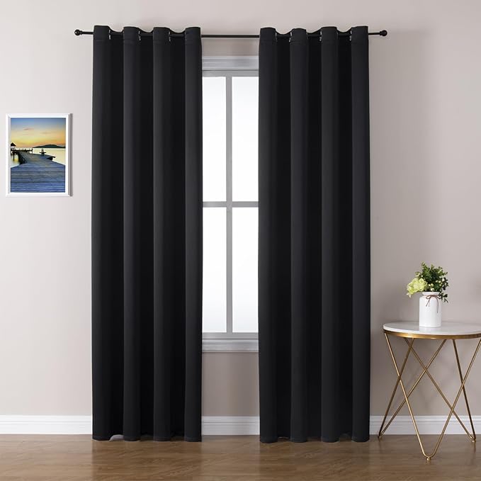 ChrisDowa Blackout Curtains 80 Inches Long 2 Panels Set by ChrisDowa