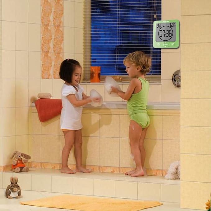Waterproof Bathroom Wall Clock and Timer, Digital Water Resistant Hanging Timer - Image 7