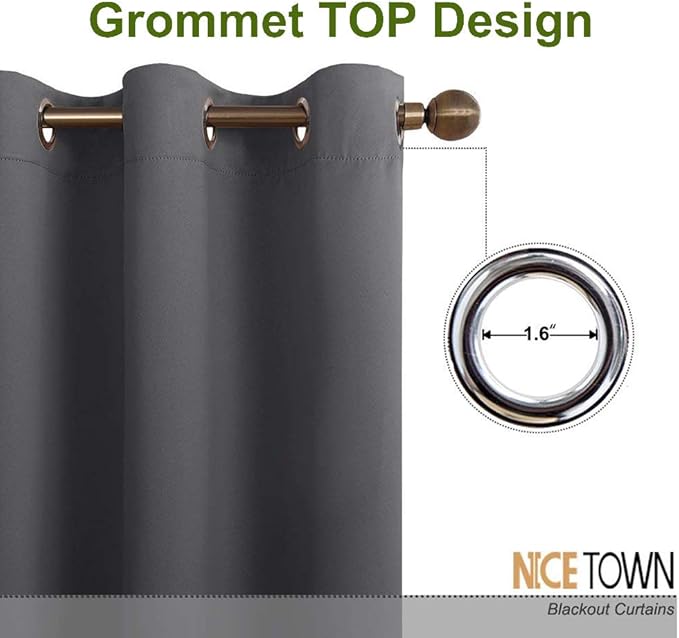 NICETOWN Blackout Wide Blinds for Sliding Door, Insulated Noise Reduction Drapes - Image 2