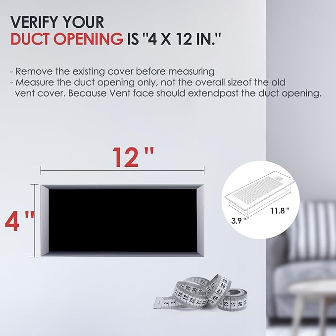 Quiet Register Booster Fan Fits 4" x 12" Register Holes, 10-Speed Smart Heating - Image 3
