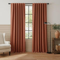 RYB HOME 100% Blackout Linen Textured Curtains 84 inches Long, Insulating by RYBHOME