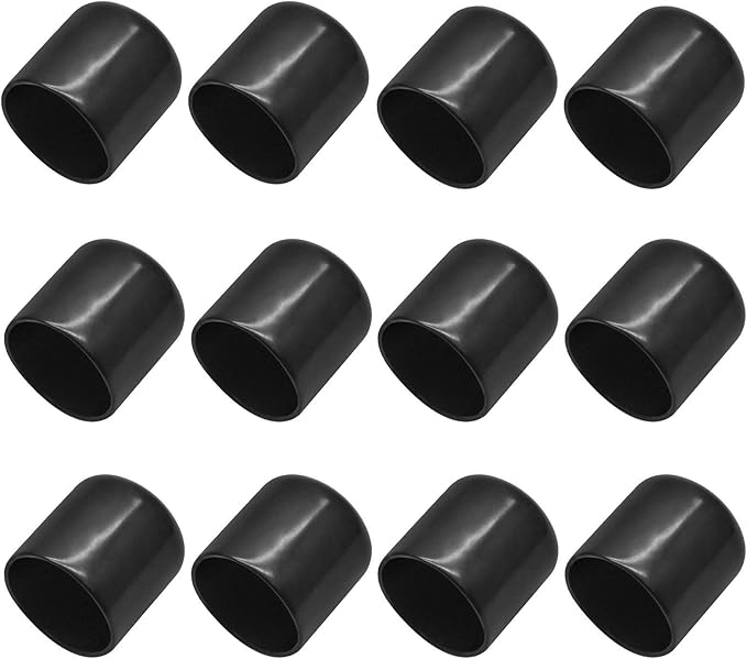 12Pcs Round Rubber End Caps 1 Inch ID Vinyl Flexible Bolt Chair Foot Covers by Bonsicoky