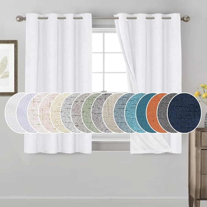 PrinceDeco 100% Blackout Linen Textured Curtains by PrinceDeco
