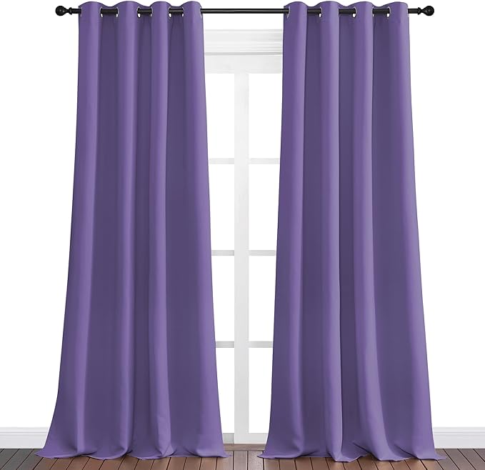 NICETOWN Lilac Purple Blackout Curtains 102" Long, 2 Pieces - Image 2