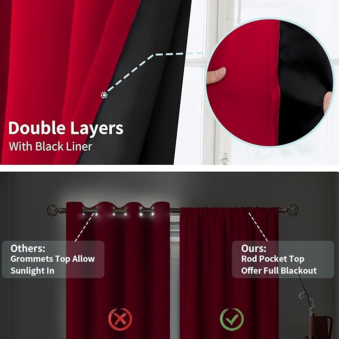 BGment Blackout Curtains for Bedroom 84 Inch Long, Thermal Insulated Bedroom - Image 6