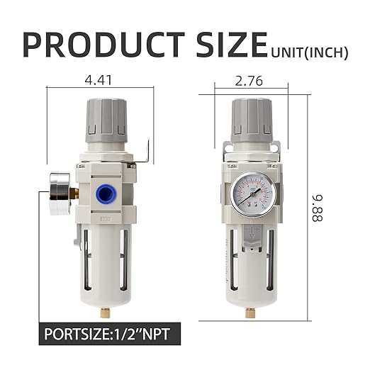 Air Compressor Water Separator Filter 1/2" NPT 150 PSI, Compressed Filter - Image 3